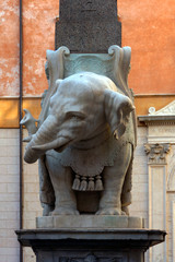 Roma (Italia). Bernini's elephant in the Piazza della Minerva's historic city center of Rome.