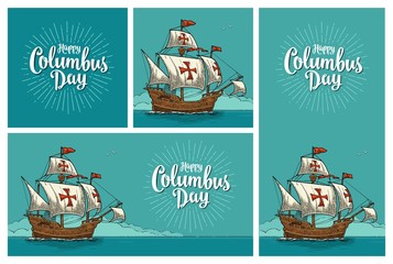 Posters for Happy Columbus Day.