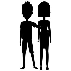 lovers couple silhouette avatars character