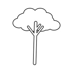 fal line  uncolored  tree over white  background  vector illustration