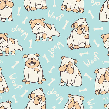 Blue Bulldog Pattern