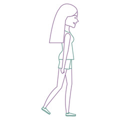 Obraz na płótnie Canvas beautiful woman walking avatar character
