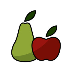 Apple and pear icon vector illustration graphic design