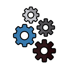 Gears machinery pieces icon vector illustration graphic design