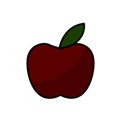 Delicious apple fruit icon vector illustration graphic design