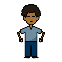 Man relaxing with eyes closed icon vector illustration graphic design