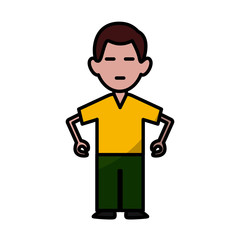 Man relaxing with eyes closed icon vector illustration graphic design