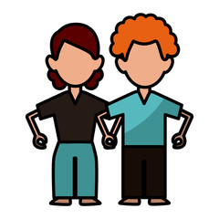 Woman and man couple icon vector illustration graphic design