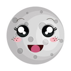 moon satellite kawaii character
