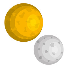 sun and moon space icon