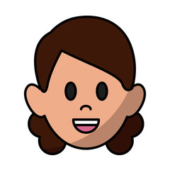 Woman smiling cartoon icon vector illustration graphic design