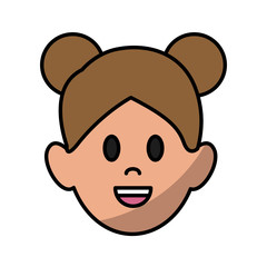 Woman smiling cartoon icon vector illustration graphic design