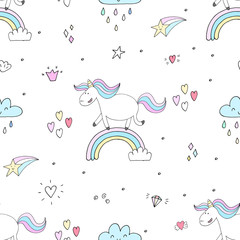 cute unicorn vector pattern © iryna_boiko