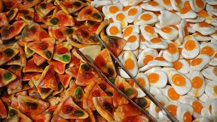close up from colorful sweets