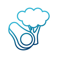Avocado and broccoli icon vector illustration graphic design