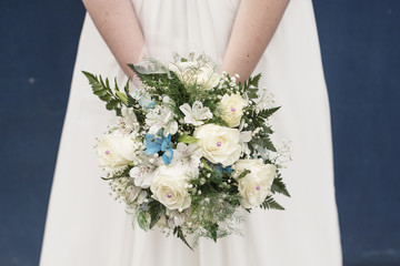 Wedding bouquet in white