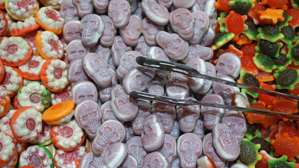 close up from colorful sweets