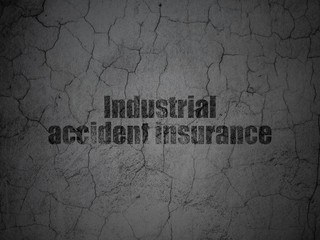 Insurance concept: Black Industrial Accident Insurance on grunge textured concrete wall background