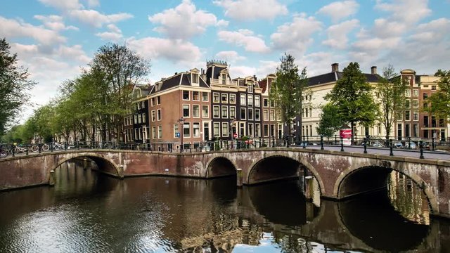 Amsterdam - Time lapse at day with clouds