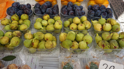 market with local food in split