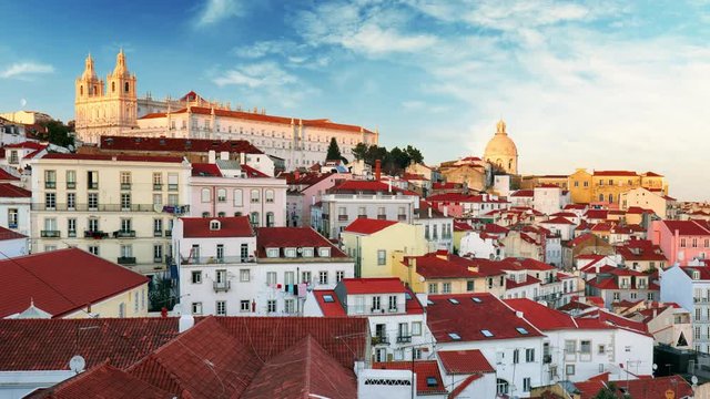 Portugal, Lisboa - Old city Alfama, Time lapse