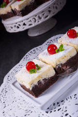 Delicious cherry cream cake