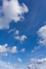 Naklejka na ściany i meble Beautiful clouds flying against blue sky. Sky with clouds over horizon.