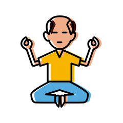 Man doing yoga icon vector illustration graphic design
