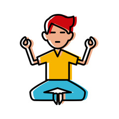 Man doing yoga icon vector illustration graphic design