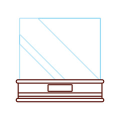 flat line colored showcase  white background  vector illustration