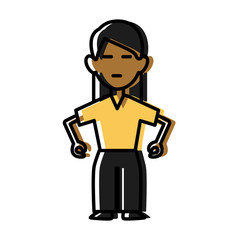 Fototapeta premium Woman relaxing with eyes closed icon vector illustration graphic design