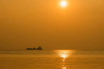 Golden hour sunset background.Thailand.