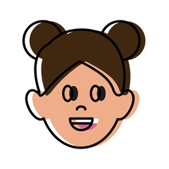 Woman smiling cartoon icon vector illustration graphic design