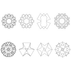 Holiday patterns of stars of snowflakes and flowers for gifts