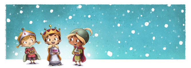 reyes magos niños en navidad