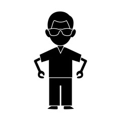Man with sunglasses icon vector illustration graphic design