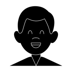 Man smiling cartoon icon vector illustration graphic design