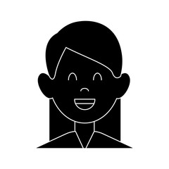 Woman smiling cartoon icon vector illustration graphic design