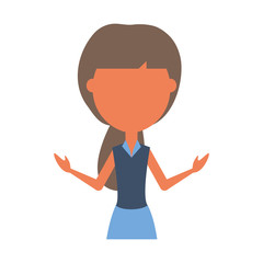 cartoon teacher woman icon over white background colorful design  vector illustration