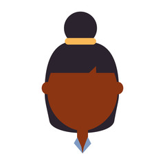 cartoon woman face icon over white background vector illustration