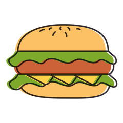delicious burger isolated icon