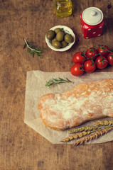 Traditional ciabatta bread