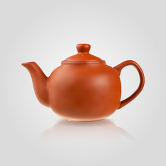 Teapot in a realistic style isolated on white background. 3d. Stock - Vector illustration for your design and business