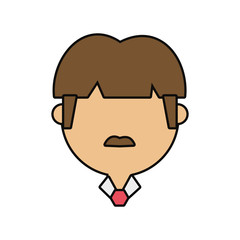 cartoon man face icon over white background vector illustration