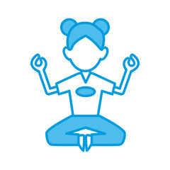 Woman doing yoga icon vector illustration graphic design