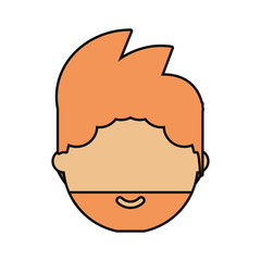 cartoon man face icon over white background vector illustration