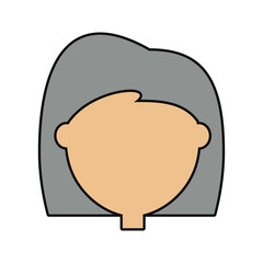 cartoon woman face icon over white background vector illustration