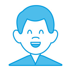 Man smiling cartoon icon vector illustration graphic design