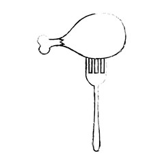fork with chicken thigh