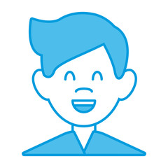 Man smiling cartoon icon vector illustration graphic design